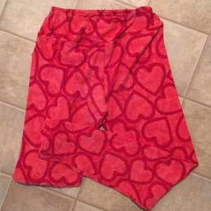 Tween LuLaRoe Red Valentines Leggings